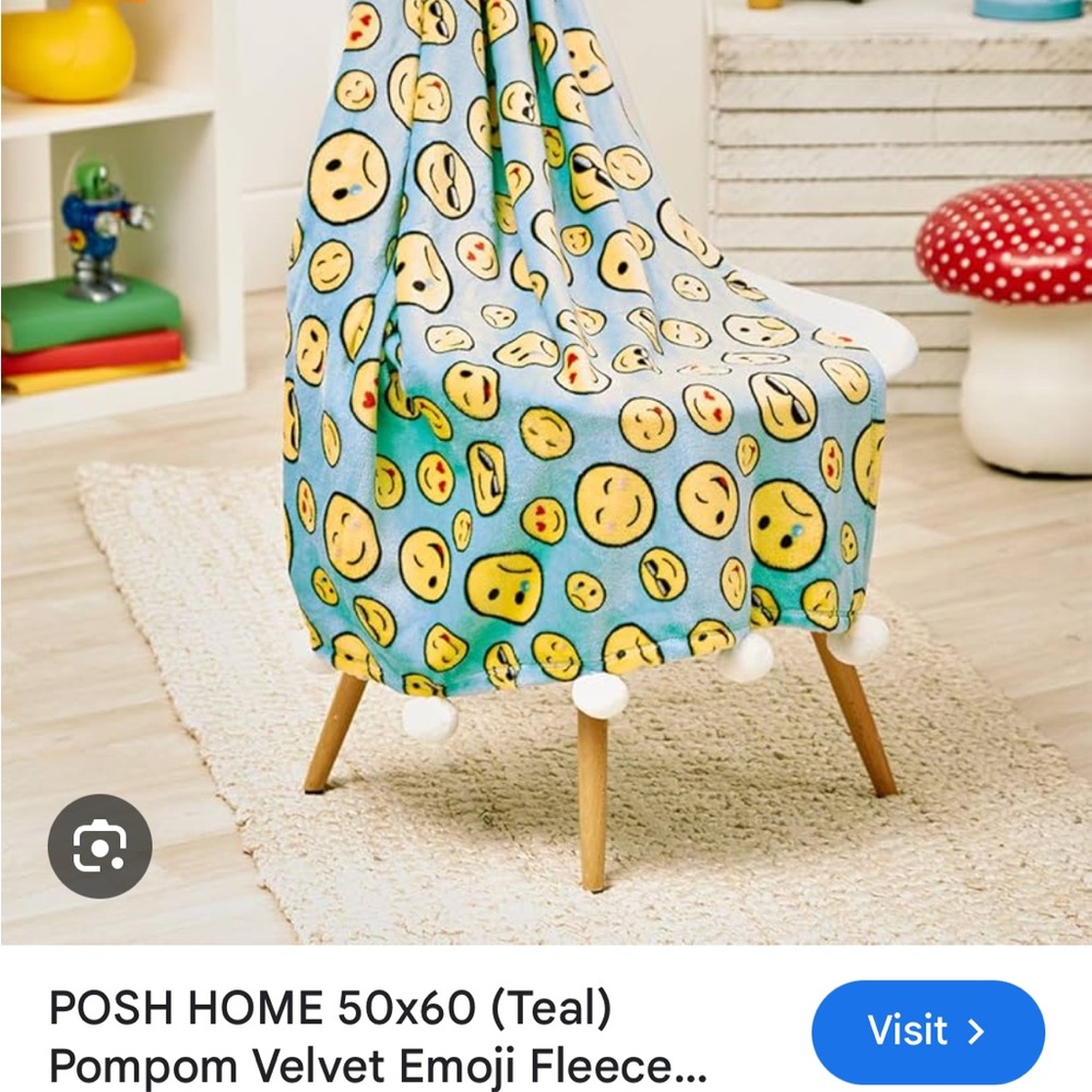 Teal Emoji Fleece Throw Blanket